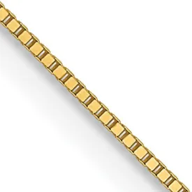 0.5mm 14K Yellow Gold Solid Box Chain Necklace