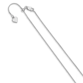 0.8mm Sterling Silver Adjustable Box Chain Necklace