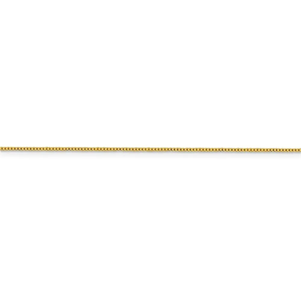 0.8mm Yellow Gold Tone Plated Sterling Silver Solid Box Chain Necklace