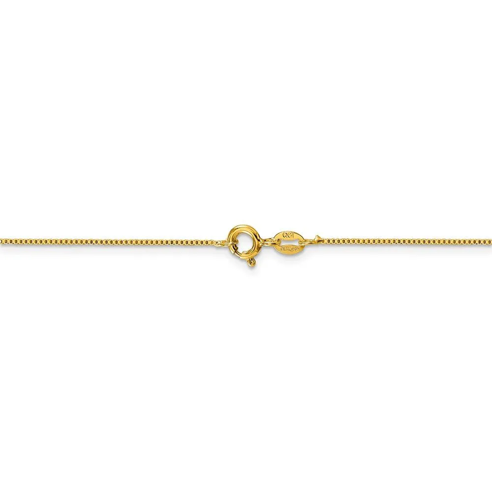 0.8mm Yellow Gold Tone Plated Sterling Silver Solid Box Chain Necklace