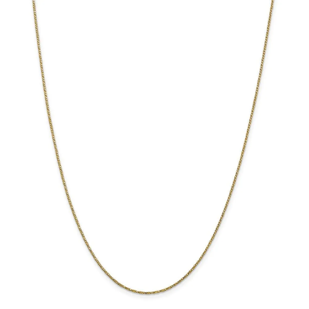 0.95mm, 14k Yellow Gold, Twisted Box Chain Necklace