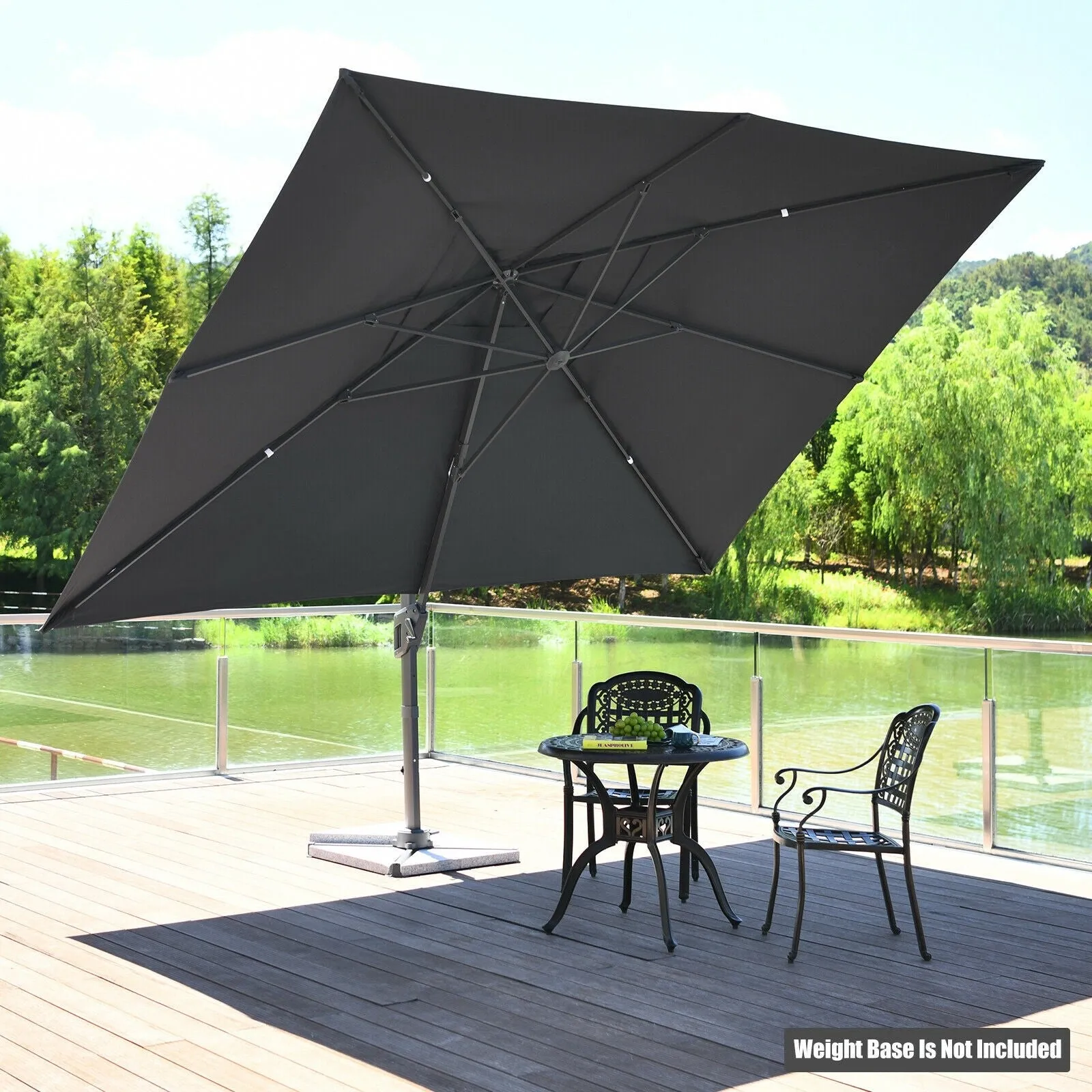 10 x 13ft Rectangular Cantilever Umbrella - Gray