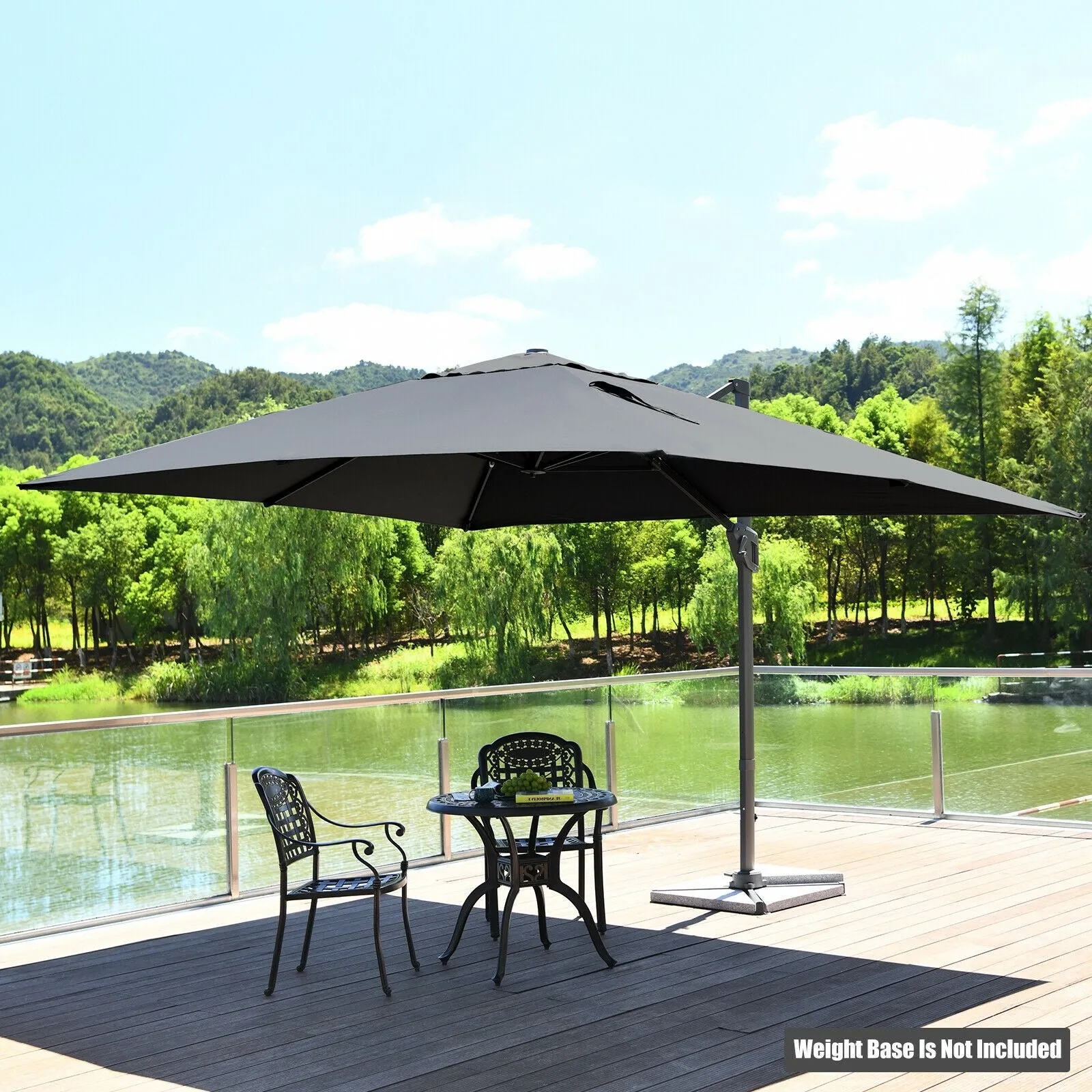 10 x 13ft Rectangular Cantilever Umbrella - Gray