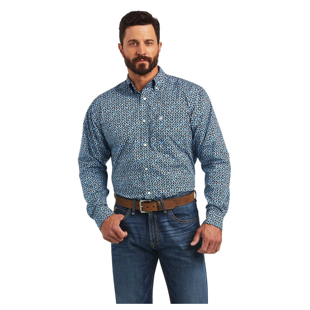 10040768 Ariat Men's Miguel Classic Long Sleeve Western Button Shirt - Brilliant Blue