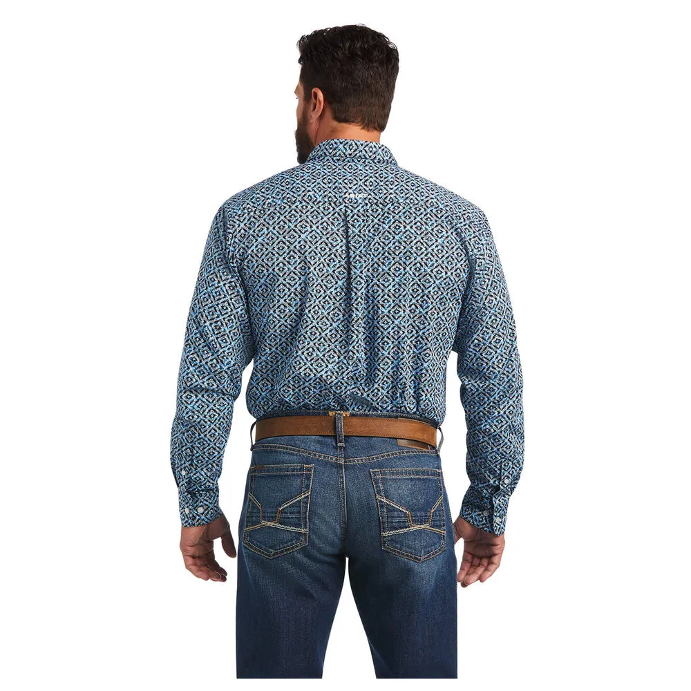 10040768 Ariat Men's Miguel Classic Long Sleeve Western Button Shirt - Brilliant Blue