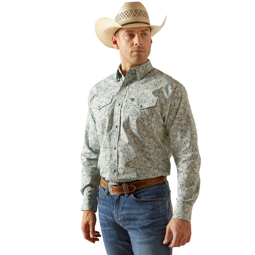 10051349 Ariat Men's Emery Long Sleeve Snap Shirt - Blue