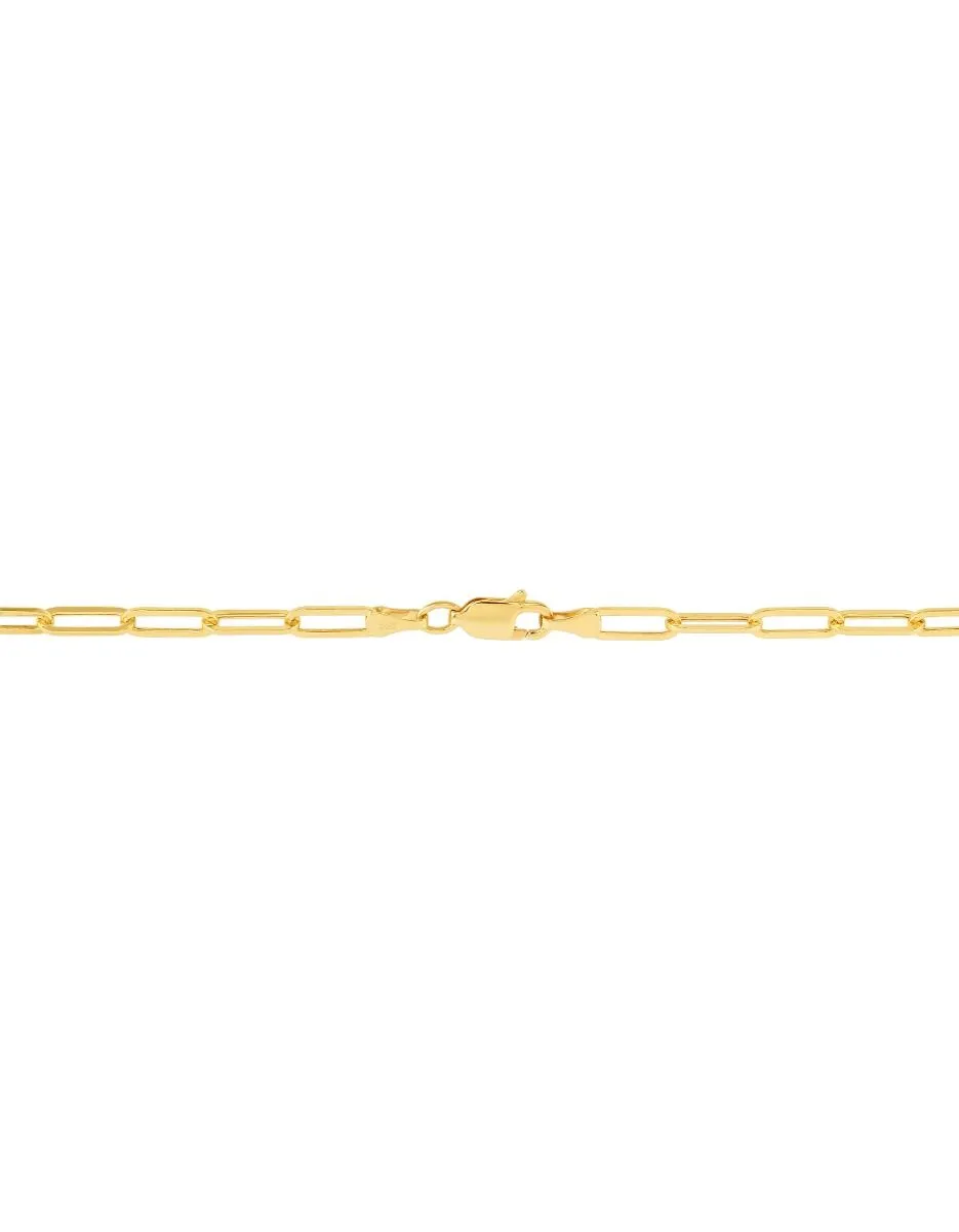 10k Yellow Gold Paperclip Chain Necklace, 3.2mm