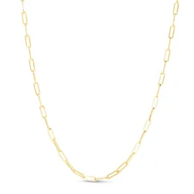 10k Yellow Gold Paperclip Chain Necklace, 3.2mm