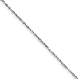 1.1mm 18k White Gold Singapore Chain Necklace