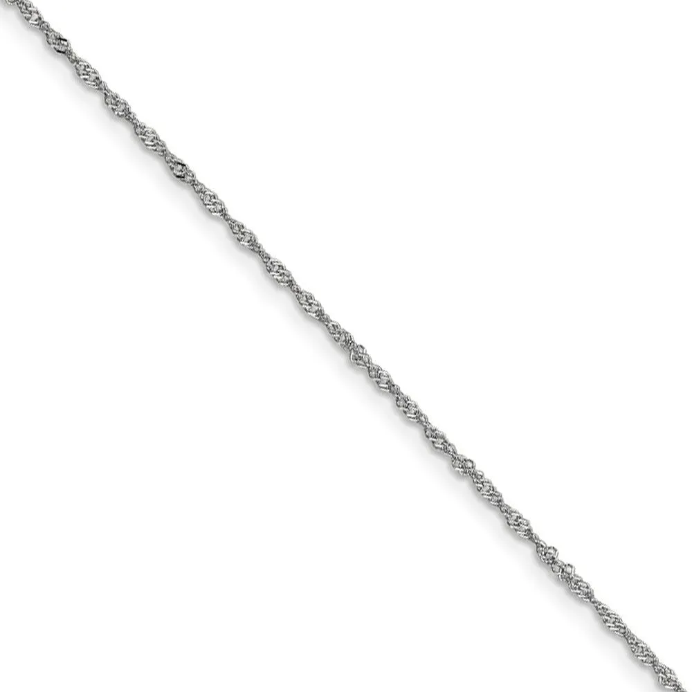 1.1mm 18k White Gold Singapore Chain Necklace