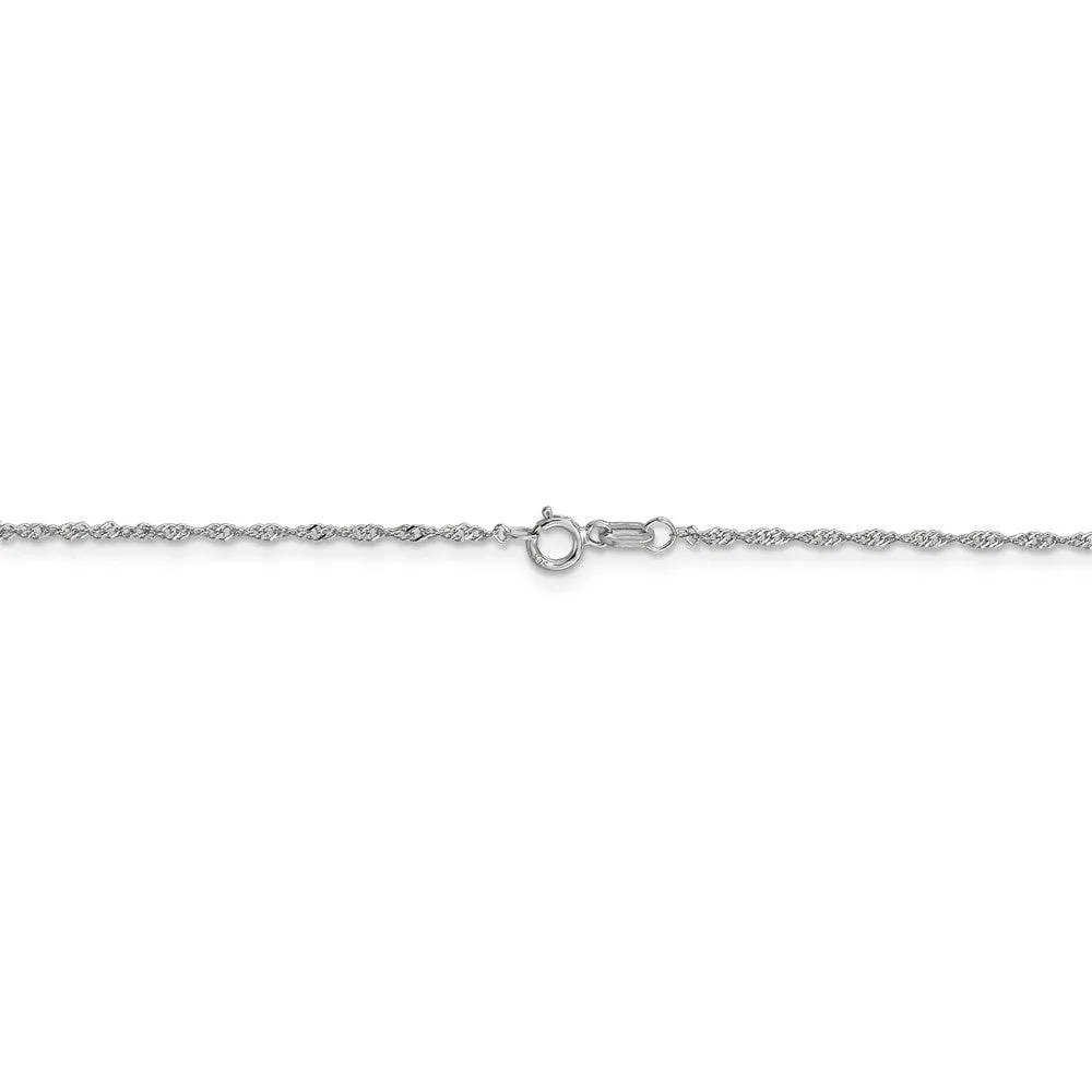 1.1mm 18k White Gold Singapore Chain Necklace