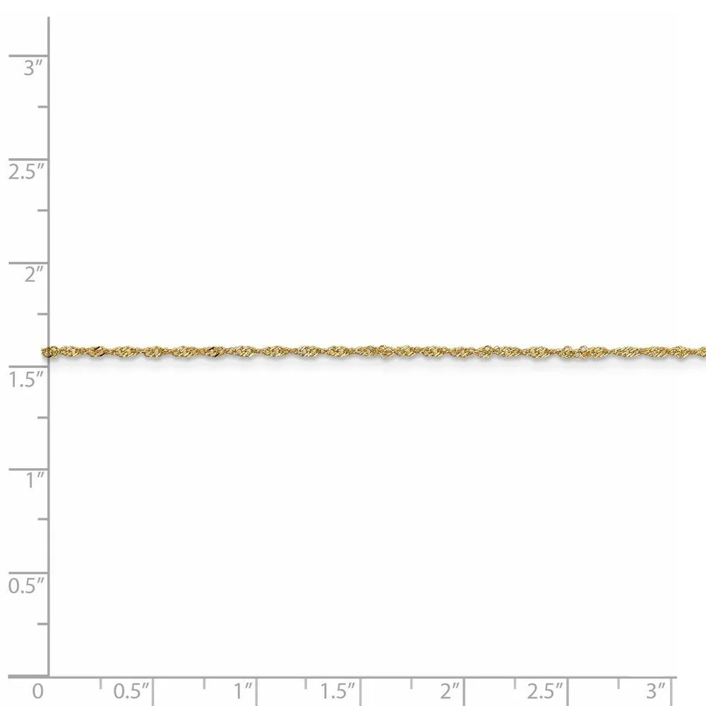 1.1mm 18k Yellow Gold Singapore Chain Necklace