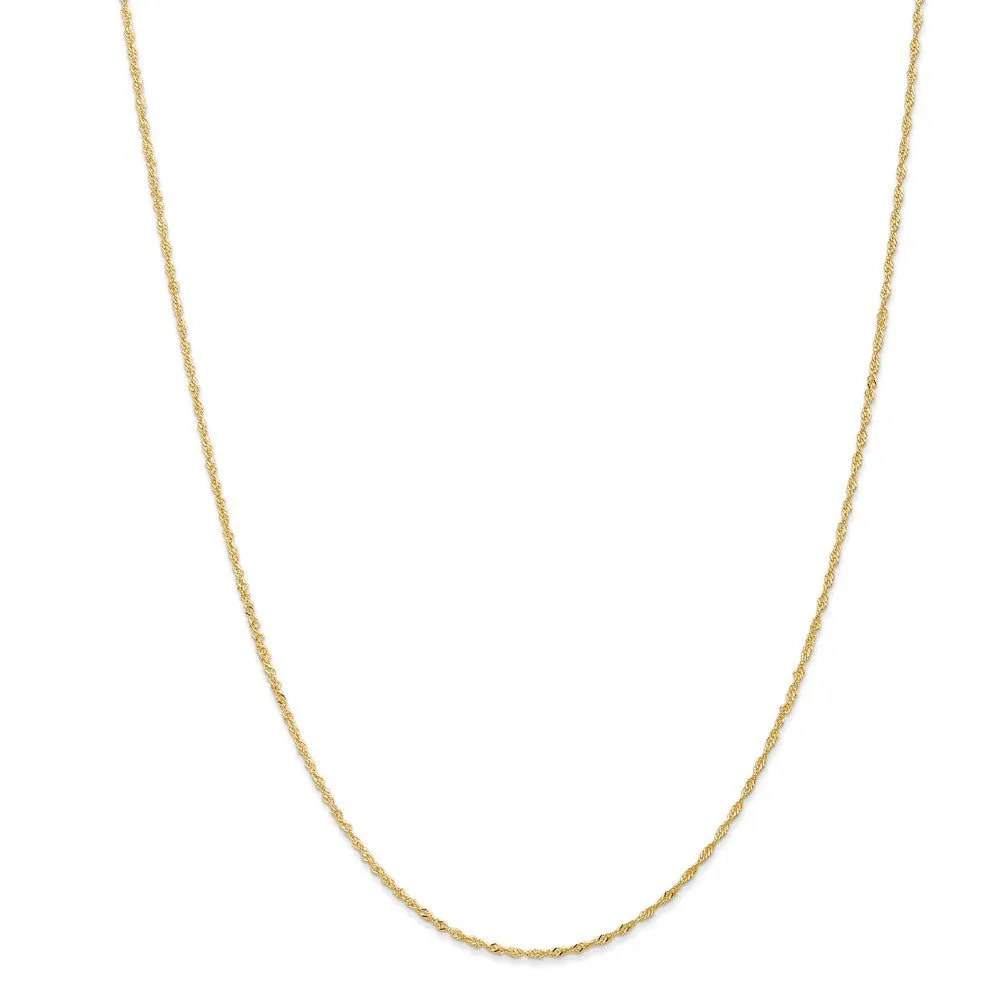 1.1mm 18k Yellow Gold Singapore Chain Necklace