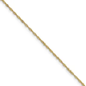 1.1mm 18k Yellow Gold Singapore Chain Necklace