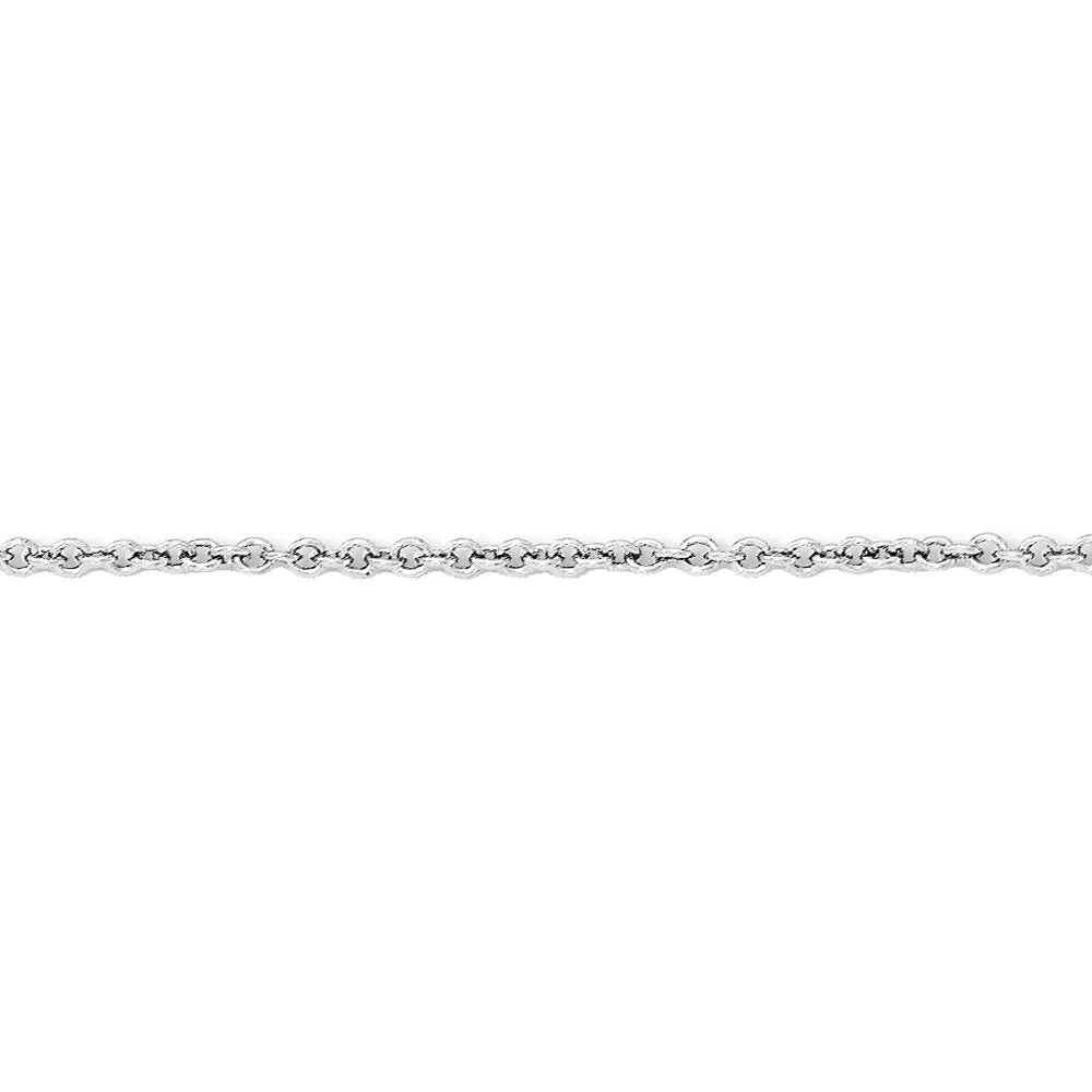 1.25mm 14k White Gold Solid Cable Chain Necklace