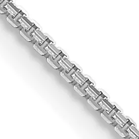 1.25mm 14K White Gold Solid Concave Box Chain Necklace