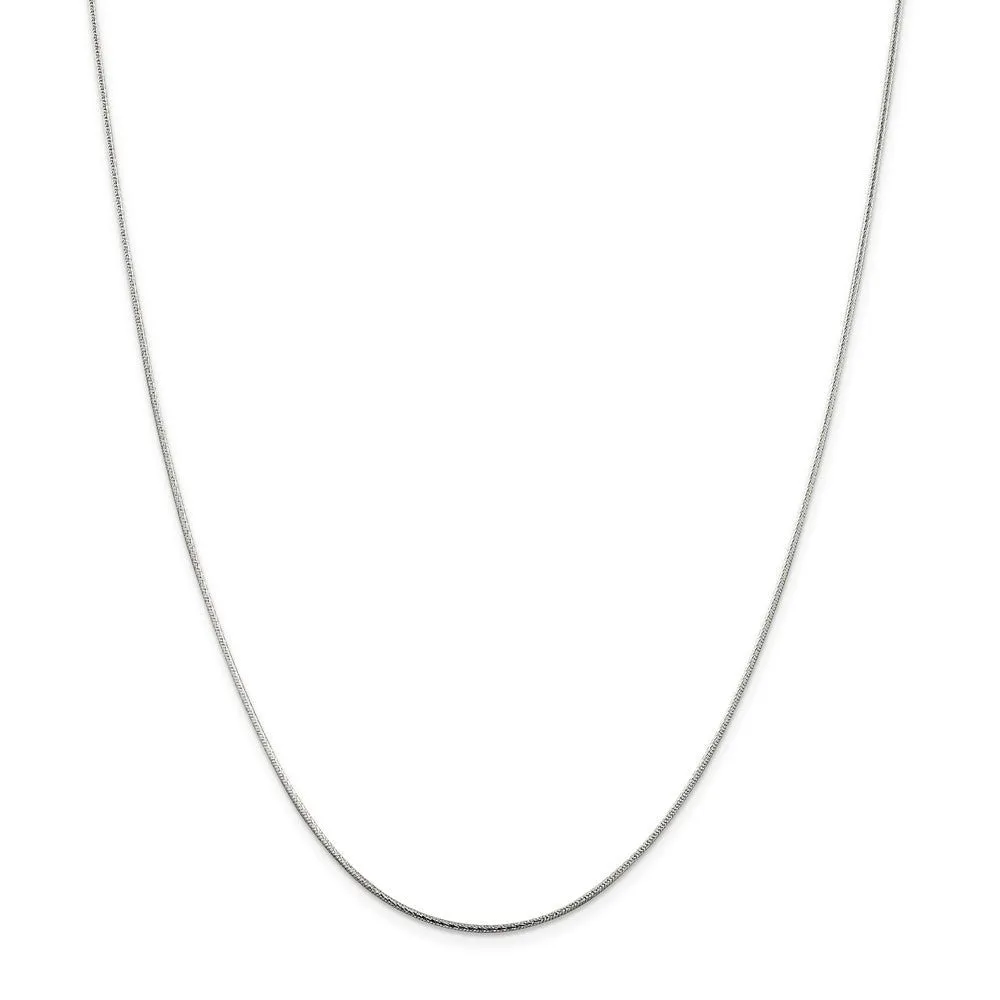 1.25mm Sterling Silver Diamond Cut Round Snake Chain Necklace