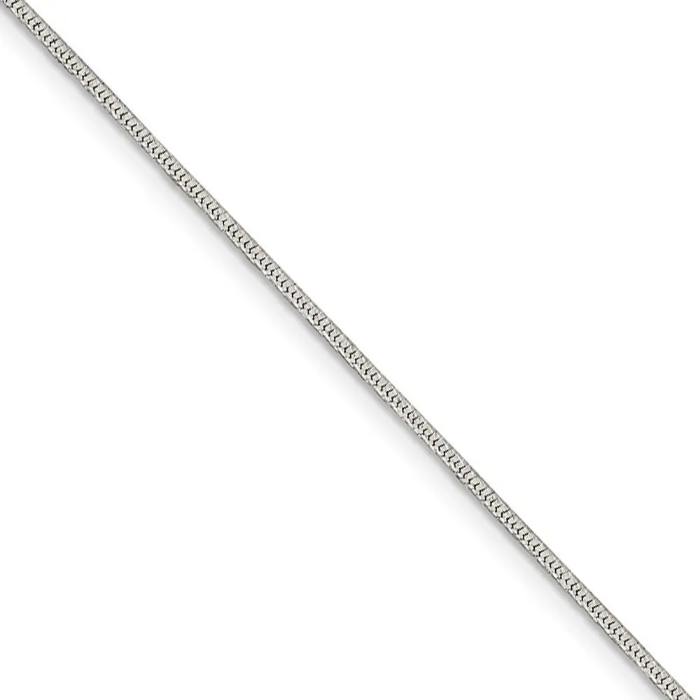 1.25mm Sterling Silver Diamond Cut Round Snake Chain Necklace