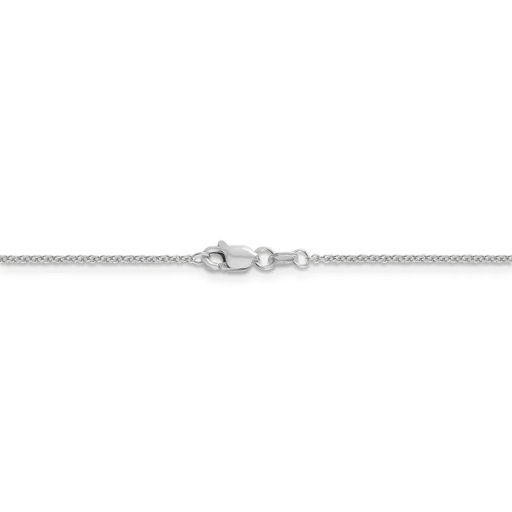 1.2mm, 14k White Gold, Solid Link Cable Chain Necklace