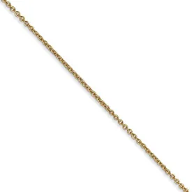 1.2mm, 14k Yellow Gold, Solid Link Cable Chain Necklace