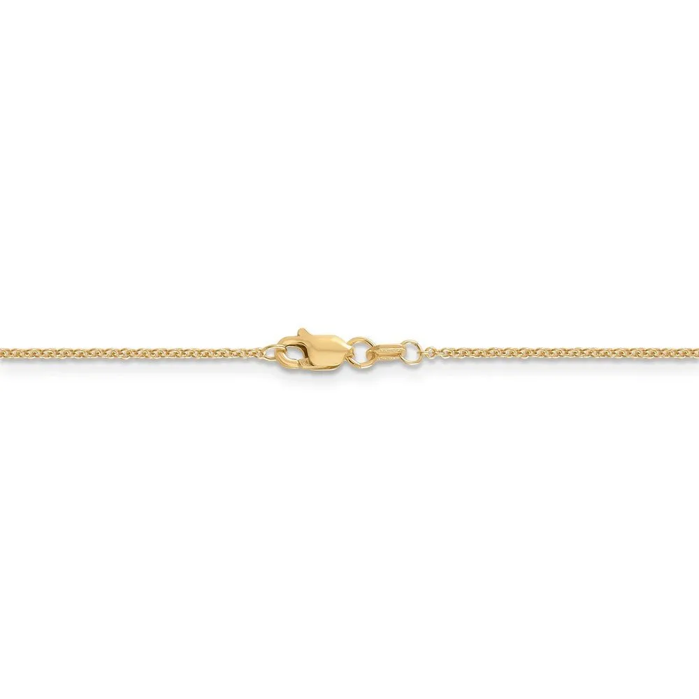 1.2mm, 14k Yellow Gold, Solid Link Cable Chain Necklace