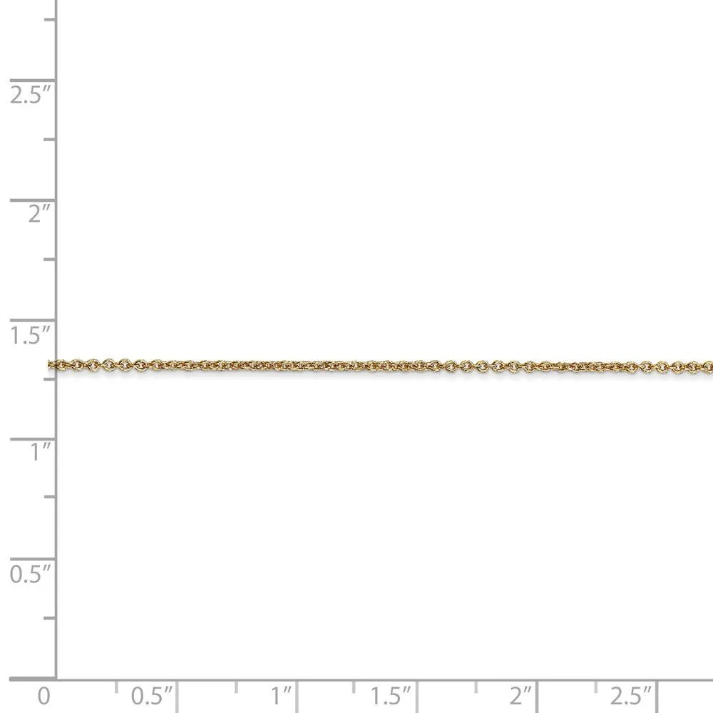 1.2mm, 14k Yellow Gold, Solid Link Cable Chain Necklace