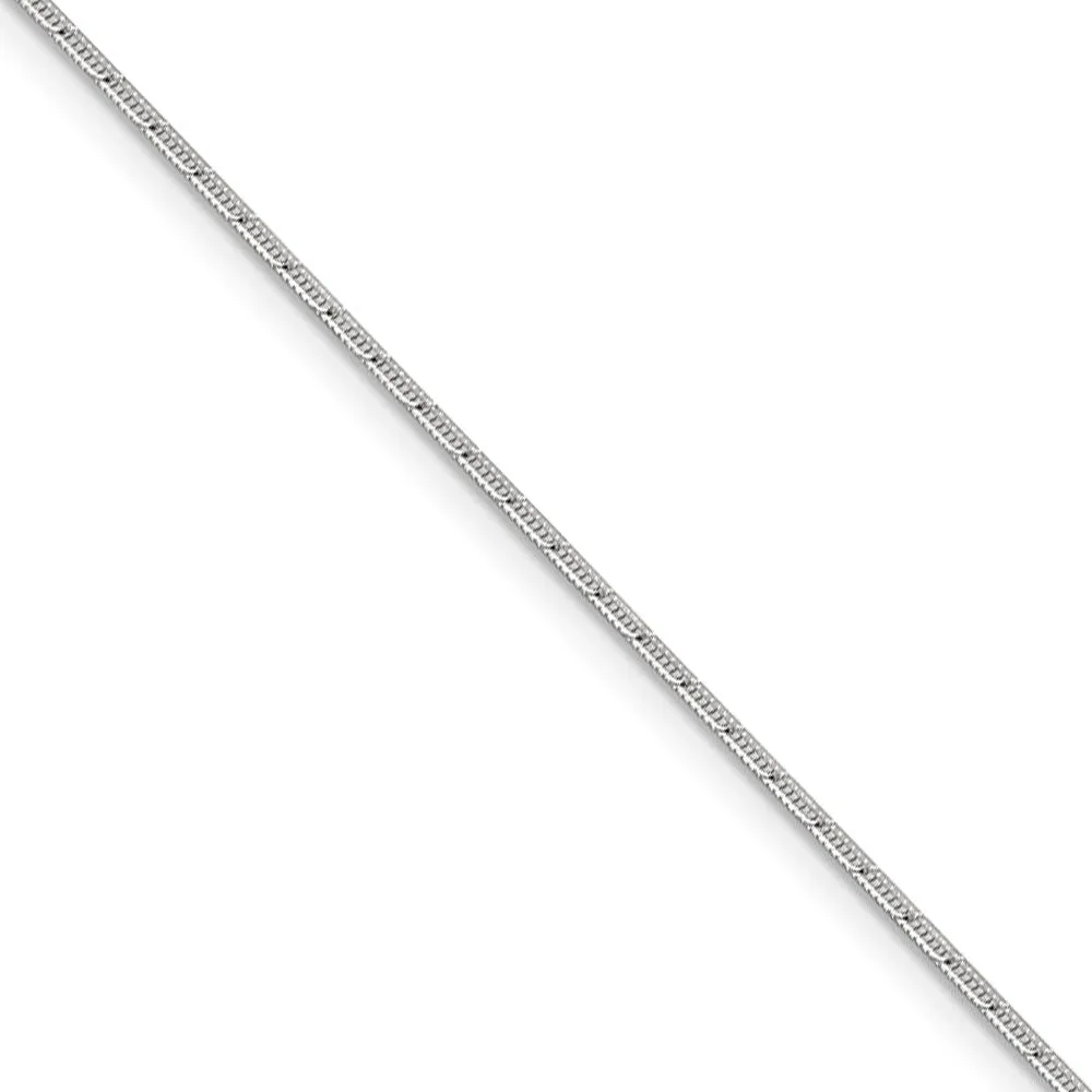 1.2mm Sterling Silver, Diamond Cut Solid Snake Chain Necklace