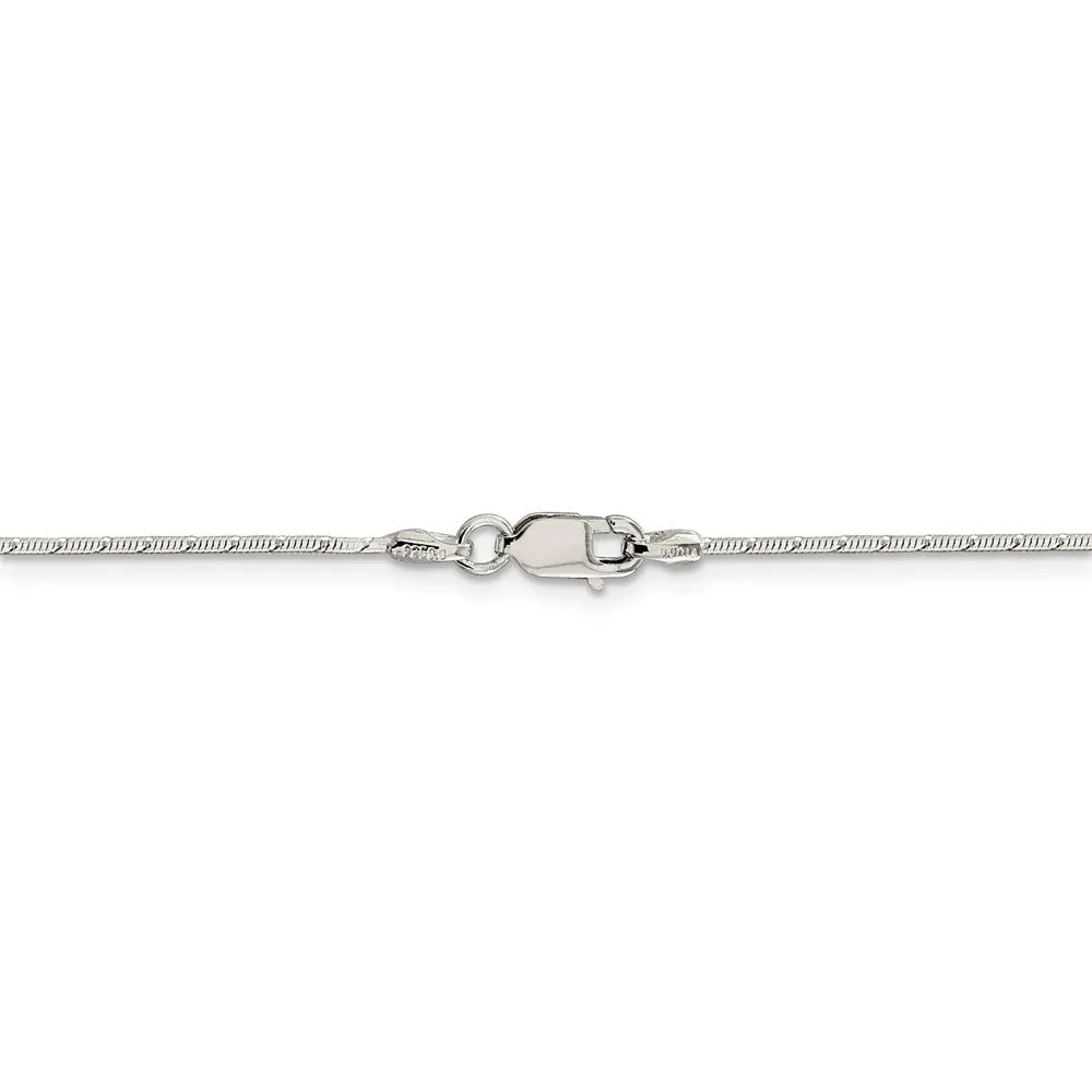 1.2mm Sterling Silver, Diamond Cut Solid Snake Chain Necklace