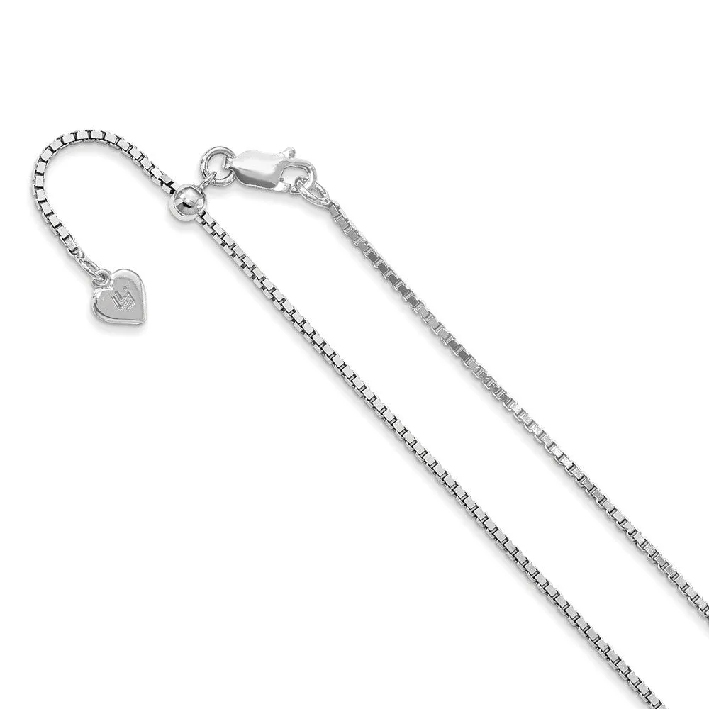 1.3mm Sterling Silver Adjustable Box Chain Necklace