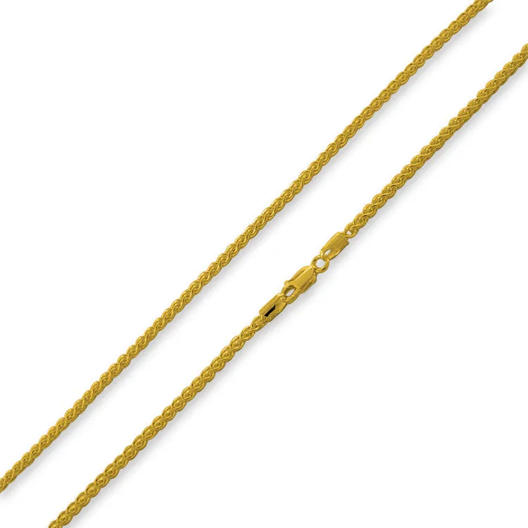 14K Gold Plated Sterling Silver Spiga Chain 2.5MM