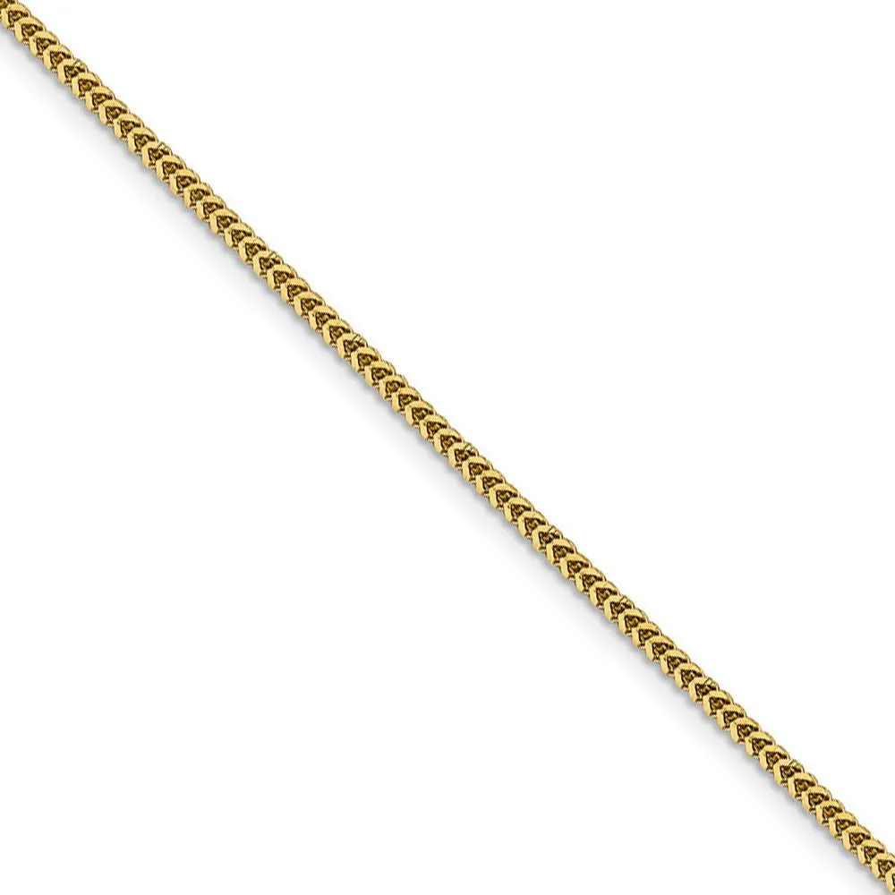 1.4mm 14k Yellow Gold Solid Franco Chain Necklace