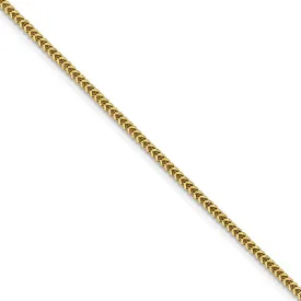 1.4mm 14k Yellow Gold Solid Franco Chain Necklace