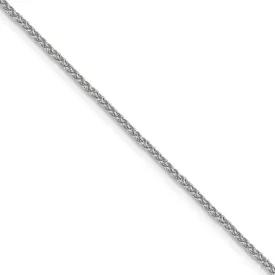 1.5mm 14k White Gold Solid Wheat Chain Necklace