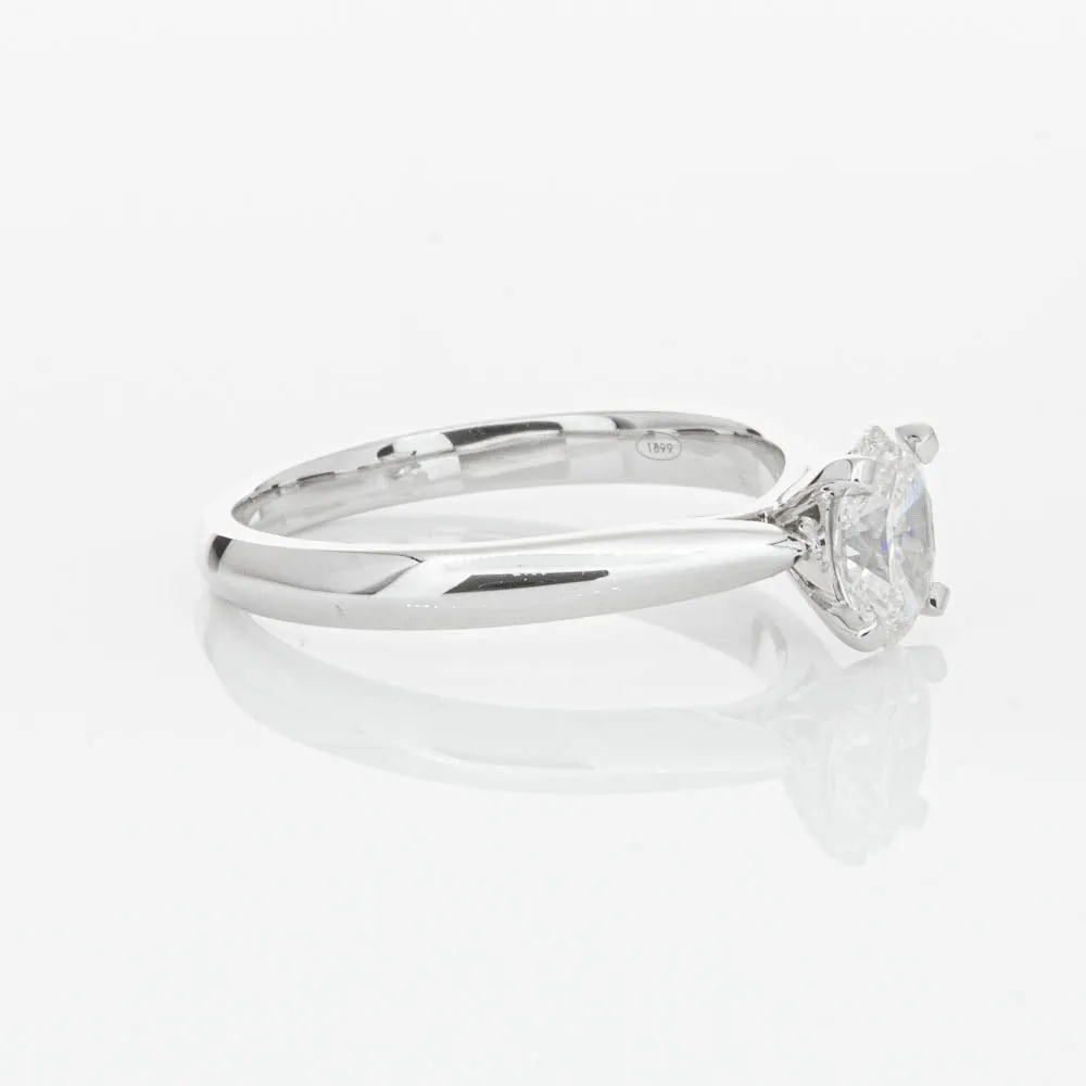 18ct White Gold .70ct Oval Cut Diamond Venetian Ring