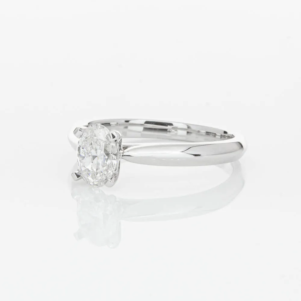 18ct White Gold .70ct Oval Cut Diamond Venetian Ring