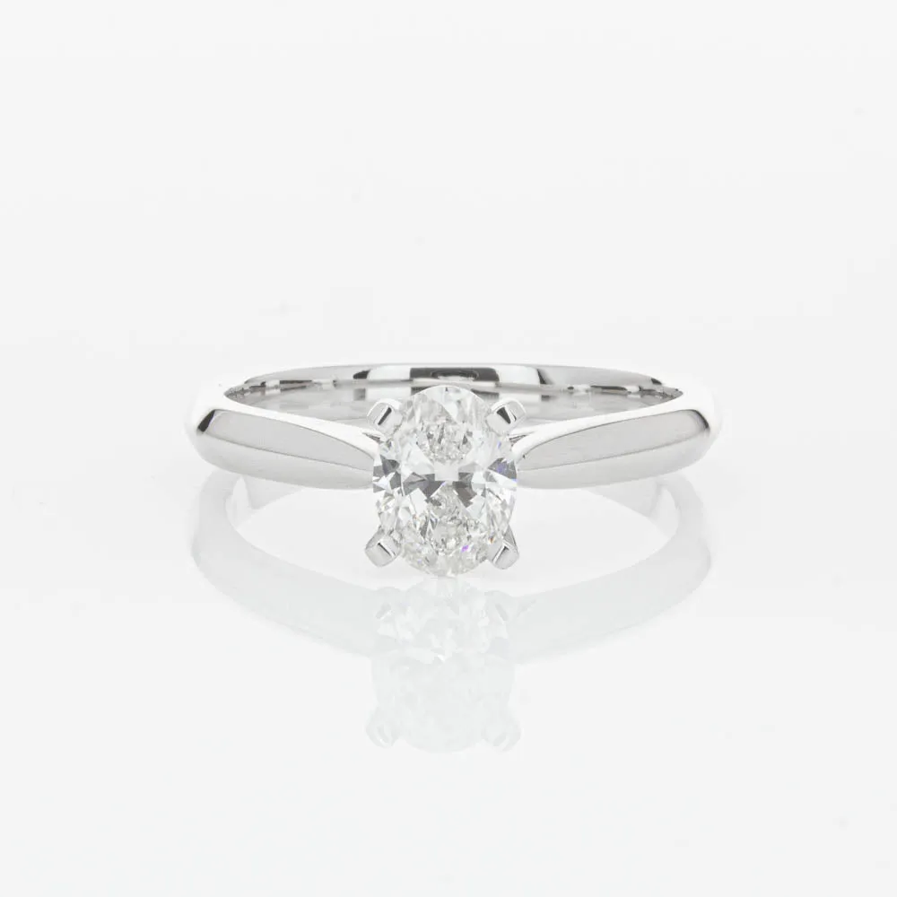 18ct White Gold .70ct Oval Cut Diamond Venetian Ring