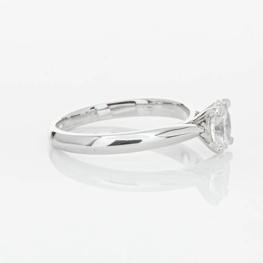 18ct White Gold .70ct Oval Cut Diamond Venetian Ring