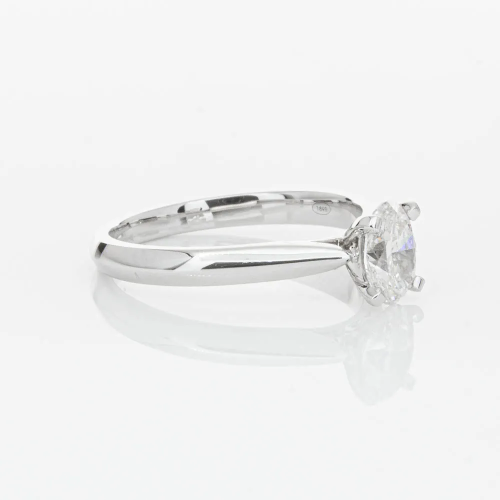 18ct White Gold .70ct Oval Cut Diamond Venetian Ring