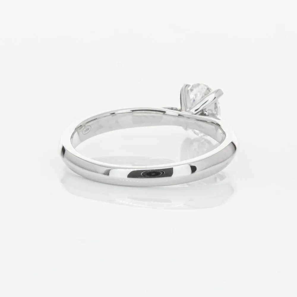 18ct White Gold .70ct Oval Cut Diamond Venetian Ring