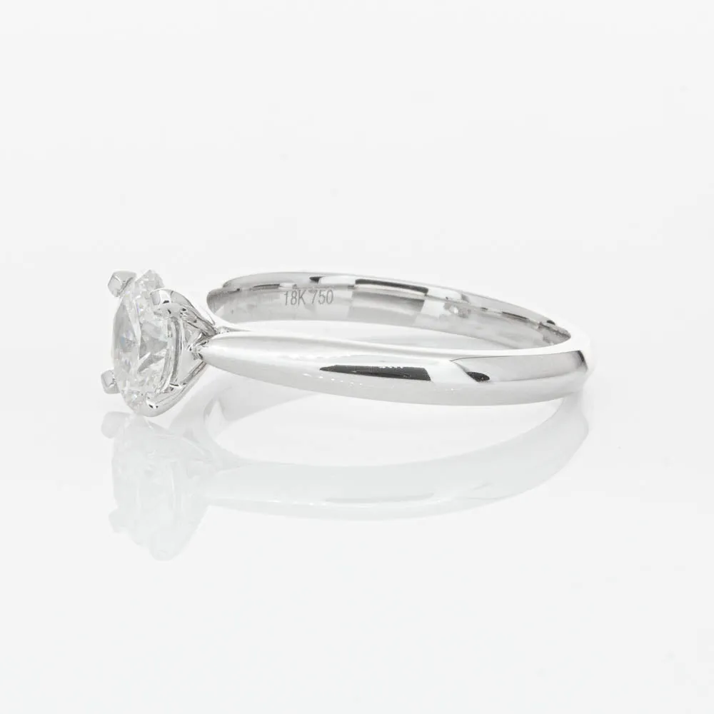 18ct White Gold .70ct Oval Cut Diamond Venetian Ring