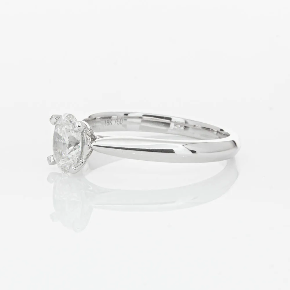 18ct White Gold .70ct Oval Cut Diamond Venetian Ring