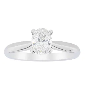 18ct White Gold .70ct Oval Cut Diamond Venetian Ring