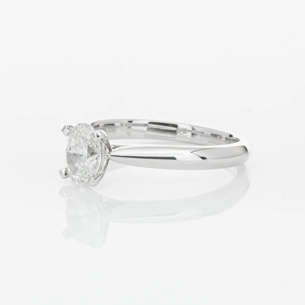 18ct White Gold .70ct Oval Cut Diamond Venetian Ring