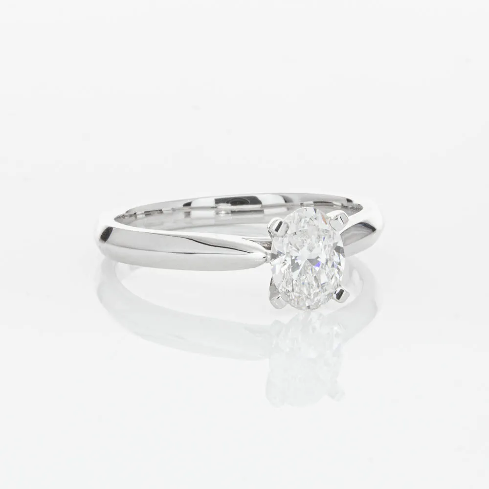 18ct White Gold .70ct Oval Cut Diamond Venetian Ring