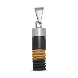 18K PVD Coated Black And Gold Stainless Steel Pendant / PDK0109