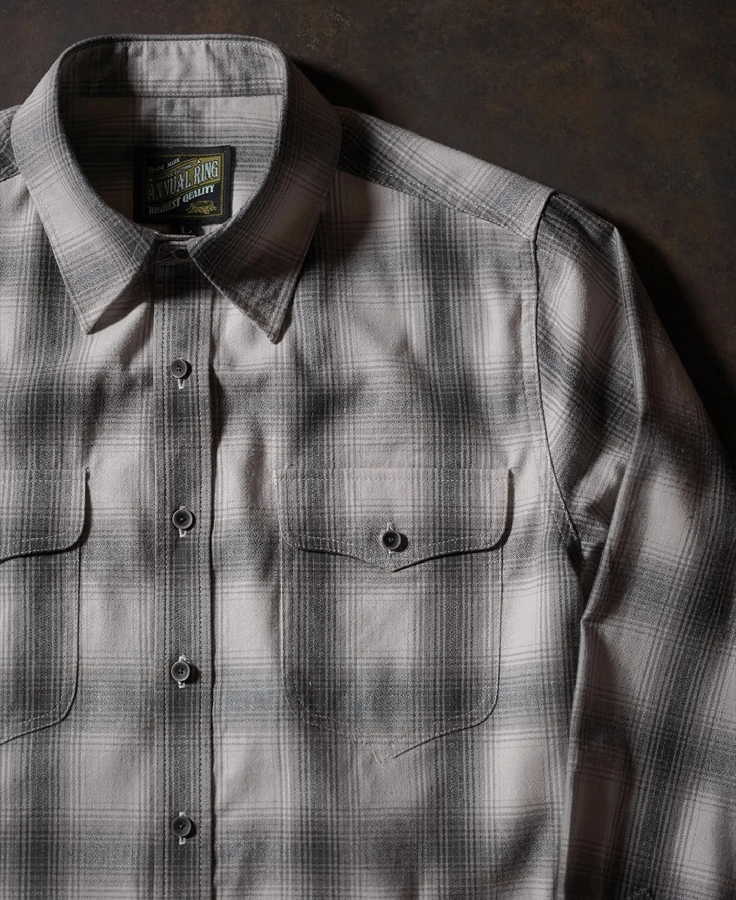 1950s Western Shadow Plaid Workshirt - Gray