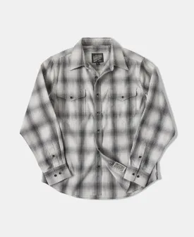 1950s Western Shadow Plaid Workshirt - Gray