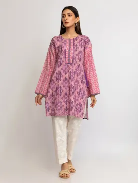 1pc - Stitched Basic Printed Khaddar Shirt