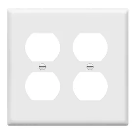 2-Gang Duplex Outlet Cover Plate White