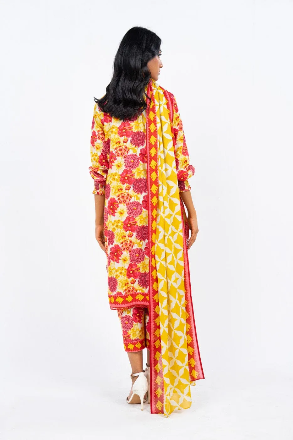 3 Pc Printed Lawn Suit With Lawn Dupatta